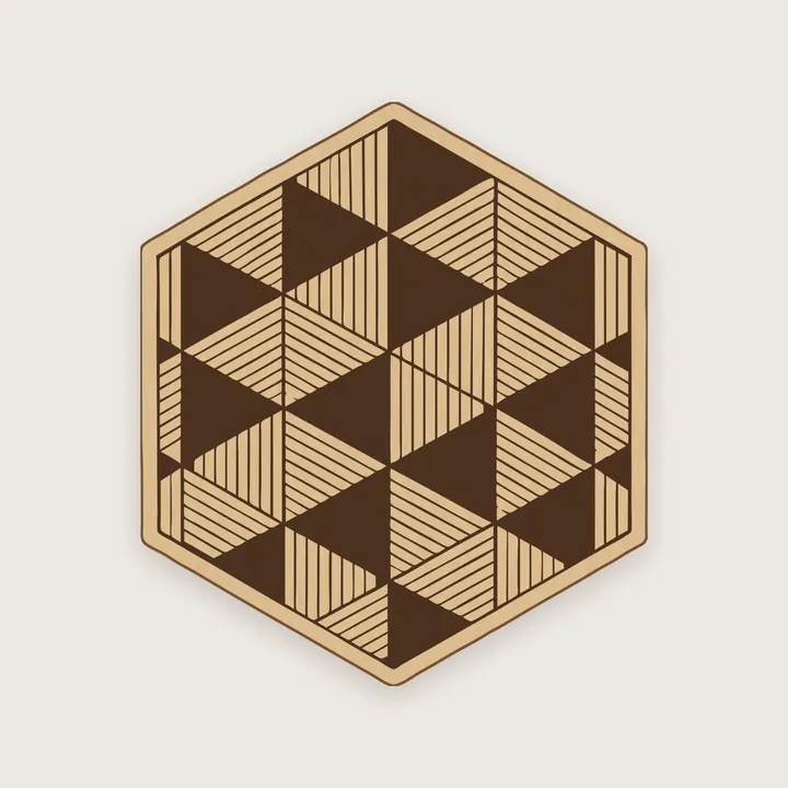 Geometric Hexagon Coaster