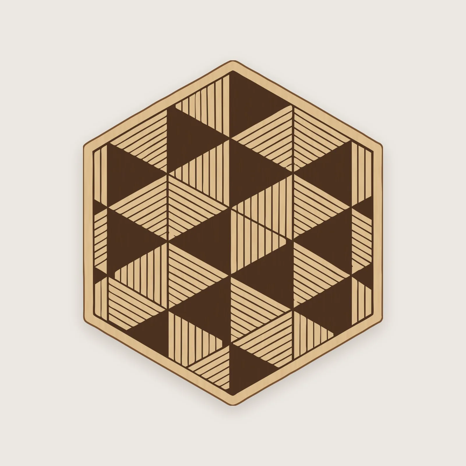 Sottobicchiere esagonale geometrico