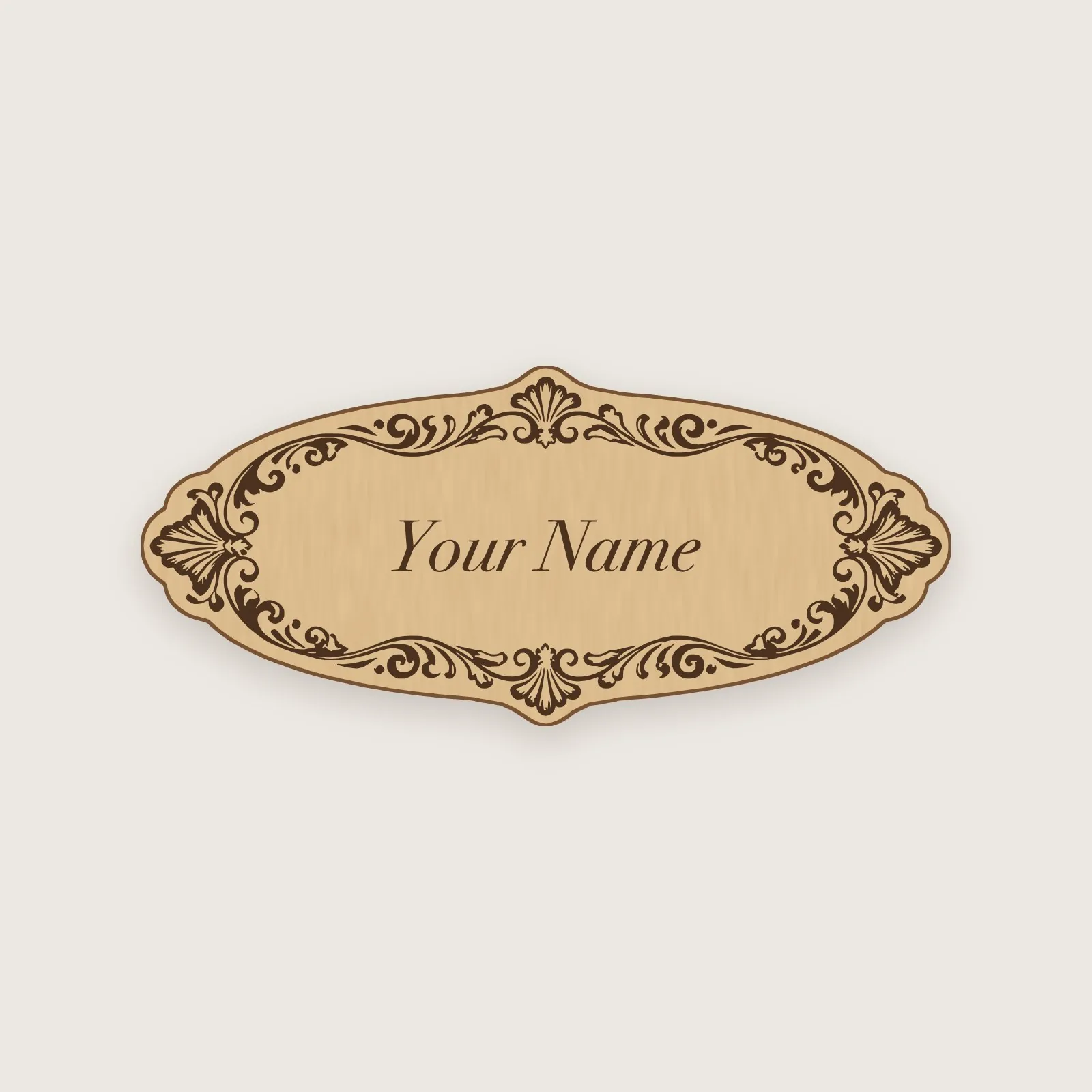 Baroque Oval Name Plate
